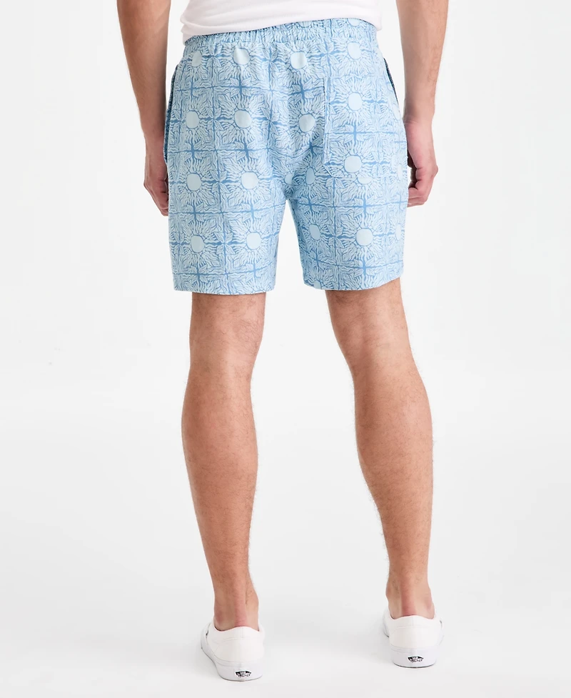 Sun + Stone Men's Printed Linen Blend 6" Pull-On Shorts, Macy's Exclusive