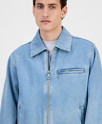 Hugo Boss Men's Cotton Waffle Denim Zip Jacket