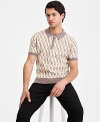 Hugo Boss Men's Jacquard Half-Zip Short-Sleeve Polo Shirt