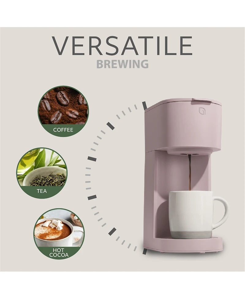 Willow Kitchen Compact Single Serve Coffee Maker - Compatible with K-Cup Pods Ground Coffee