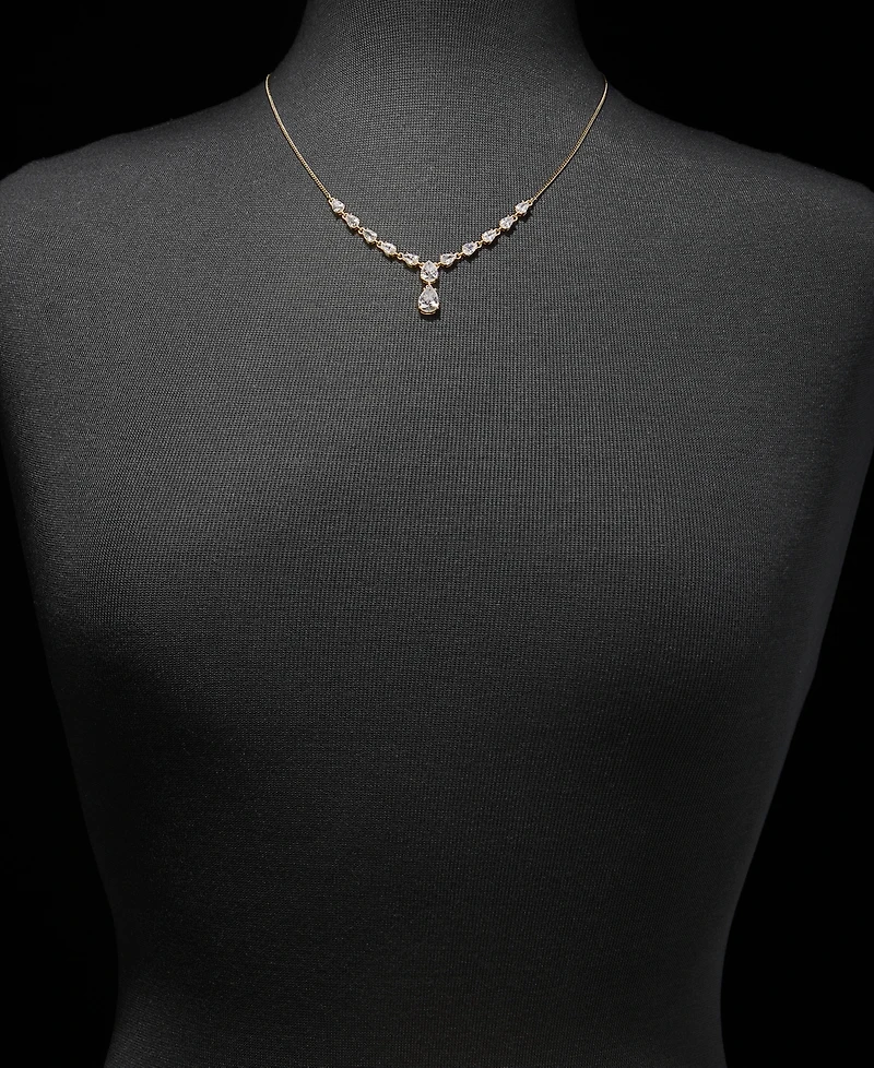 Givenchy Cubic Zirconia Lariat Necklace, 16" + 3" extender