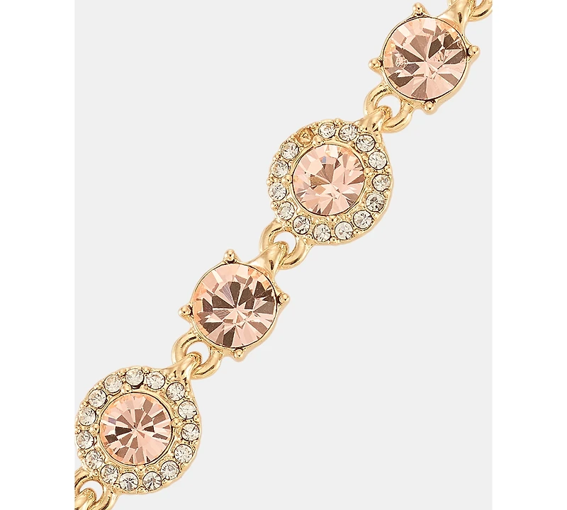 Givenchy Gold-Tone Boxed Blue Pave Halo Bracelet And Earring Set