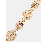 Givenchy Gold-Tone Boxed Blue Pave Halo Bracelet And Earring Set