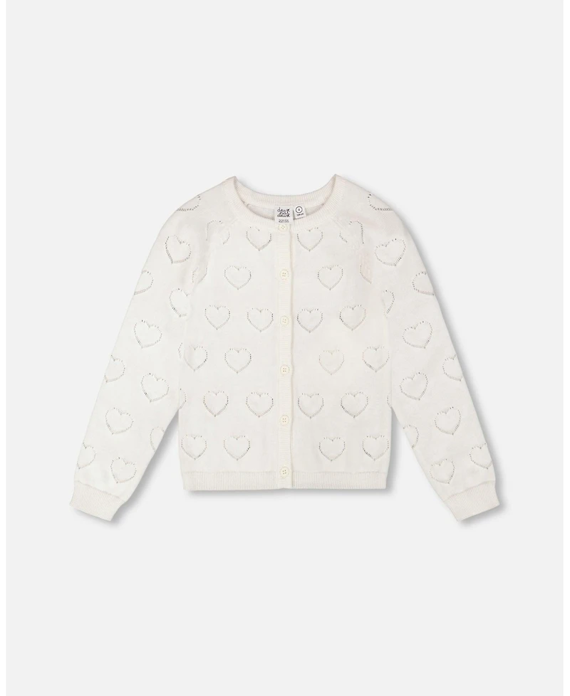 Deux par Deux Baby Girls Pointelle Knit Cardigan