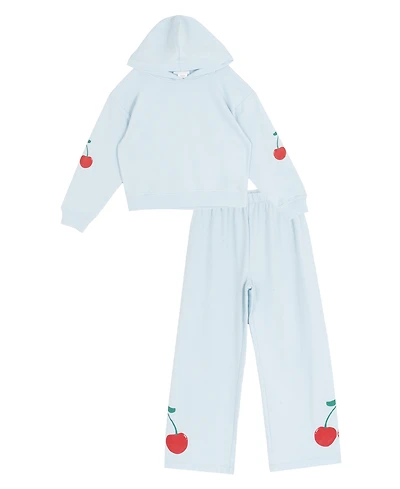 Rare Editions Girls' 7-16 Cherry Graphic Hoodie and Sweatpants, 2-Piece Set