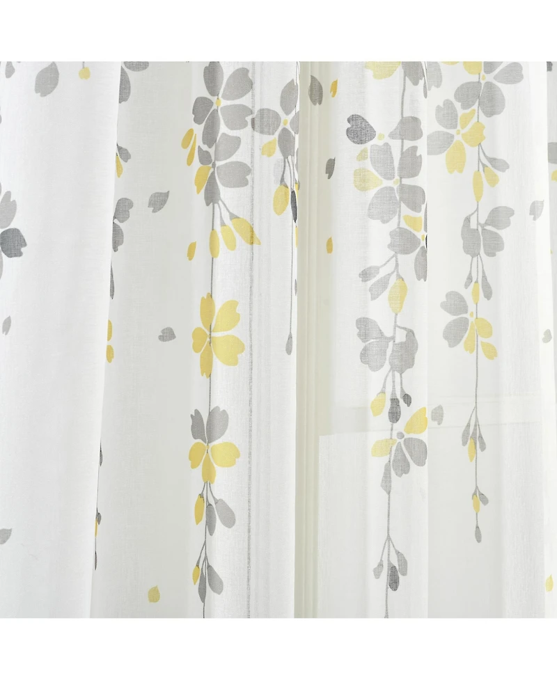 Lush Decor Weeping Flower Room Darkening Window Curtain Panels Pair 52"W x 84"L + 2" - Floral Curtains for Bedroom