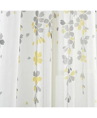 Lush Decor Weeping Flower Room Darkening Window Curtain Panels Pair 52"W x 84"L + 2" - Floral Curtains for Bedroom