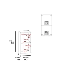 Fm Furniture Wall-Mounted Bathroom Cabinet with Hidden Storage and Open Compartment