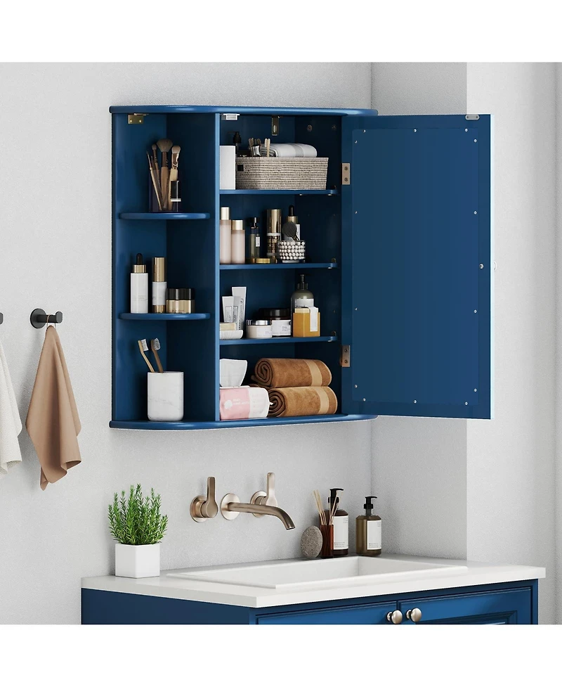 Volenca Wall-Mounted Bathroom Mirror Cabinet with Storage Shelves