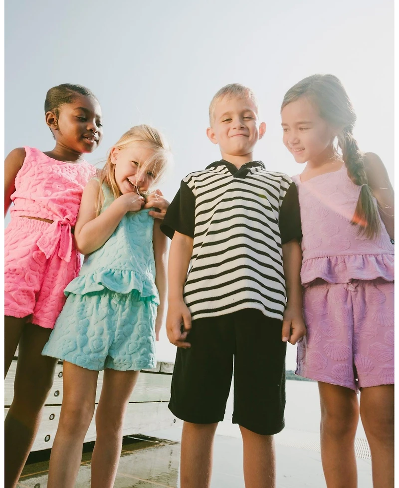 Deux par Big Girls Terry Tank Top with Shorts Set Light Blue