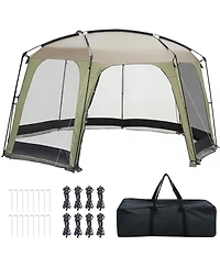 Mecale Netted Canopy Tent for 6-8 People with Zippered Door, Outdoor Screen Shelter