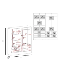 Fm Furniture Hilda Wardrobe Multistorage with Two Mirrors, White