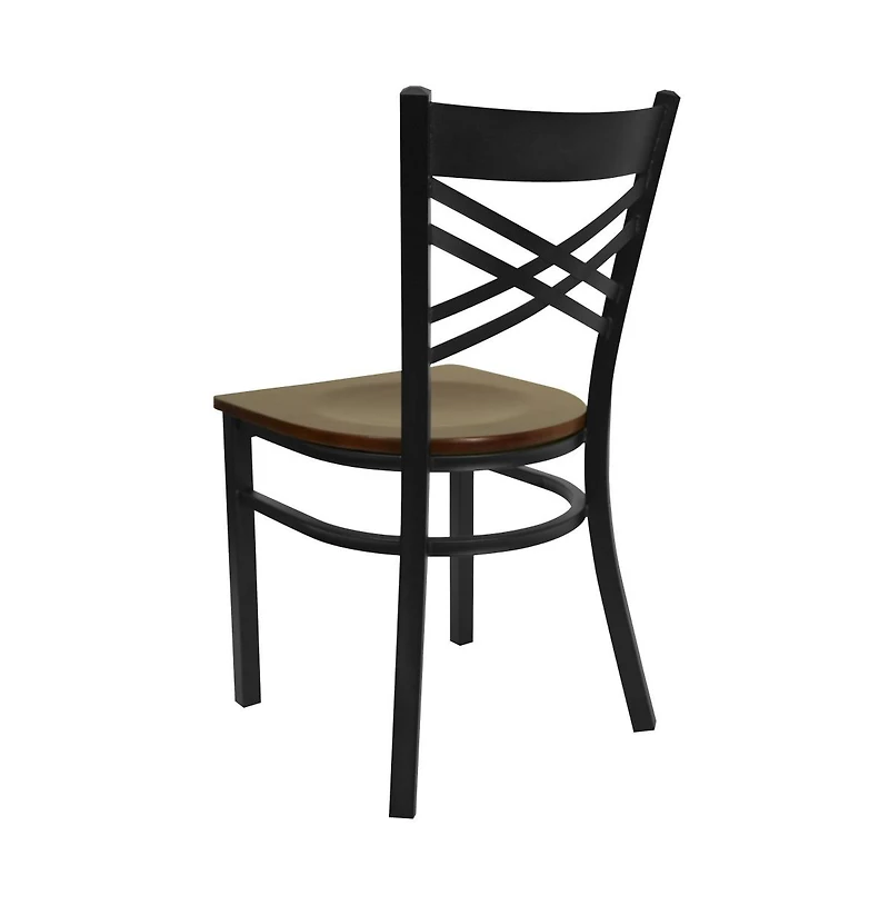 Emma+Oliver 2 Pack "X" Back Restaurant Chair