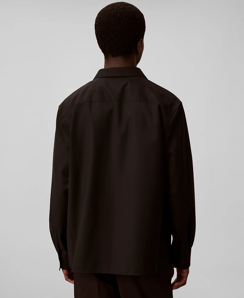 Calvin Klein Men's Travel Twill Regular-Fit Shirt