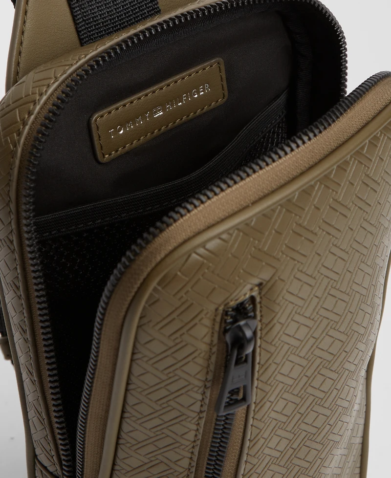 Tommy Hilfiger Men's Embossed Flag Sling Bag