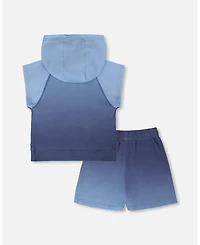 Deux par Deux Toddler Boys Sleeveless Gradient Top and Shorts Set