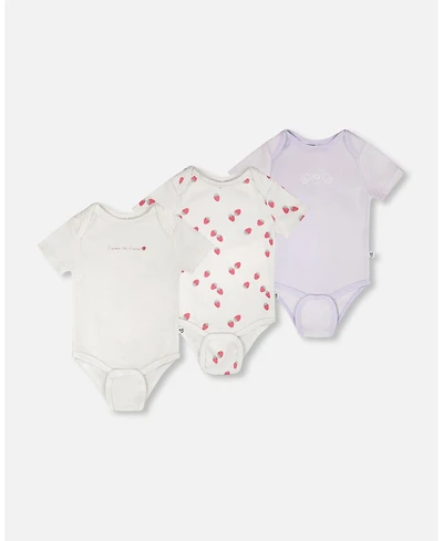 Deux par Baby Girls Evolutive Cotton Jersey 3 Pack Onesie