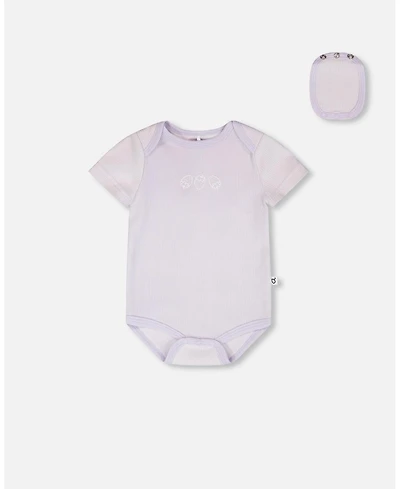 Deux par Baby Girls Evolutive Cotton Rib Jersey Onesie Lilac