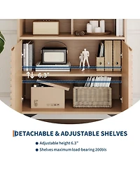 gaomon Farmhouse Sideboard Buffet Cabinet with Storage,Fluted Storage Adjustable Shelves for Dining Room, Entryway, Kitchen