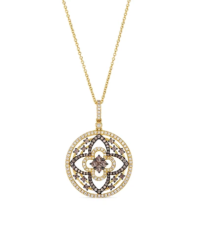 Le Vian Chocolate & Vanilla Diamond Pendant Necklace (1 ct. t.w.) in 14k Honey Gold