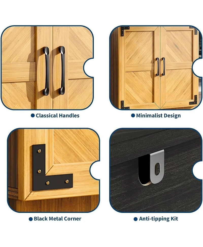 gaomon 31.5" Farmhouse Sideboard Buffet Cabinet with Storage