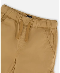 Deux par Baby Boys Stretch Twill Carpenter Pants Beige