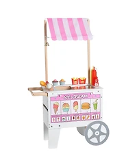 Sugift Ice Cream Cart with Flipping Menus, Freezer & Scanner