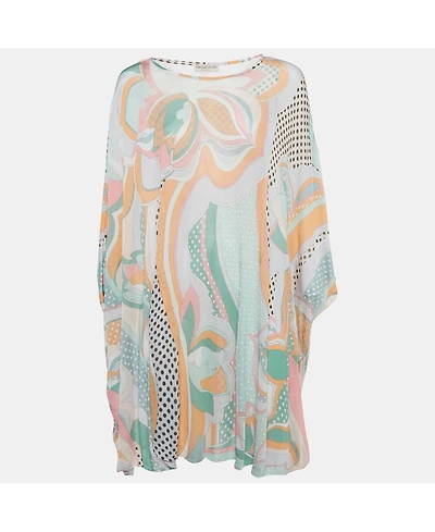Pre-Owned Emilio Pucci Women's Multicolor Printed Jersey Oversized Mini Dress
