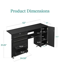 Best Choice Products Large Portable Multipurpose Folding Sewing Table w/ Magnetic Doors, Craft Storage