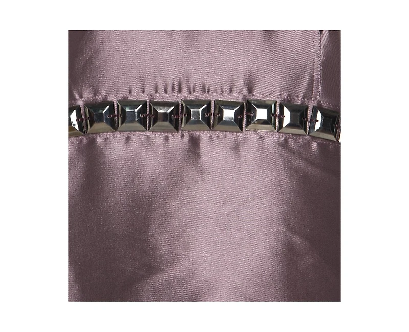 Pre-Owned Burberry Women's Metallic Purple Silk Blend Stud Embellished Halter Neck Top