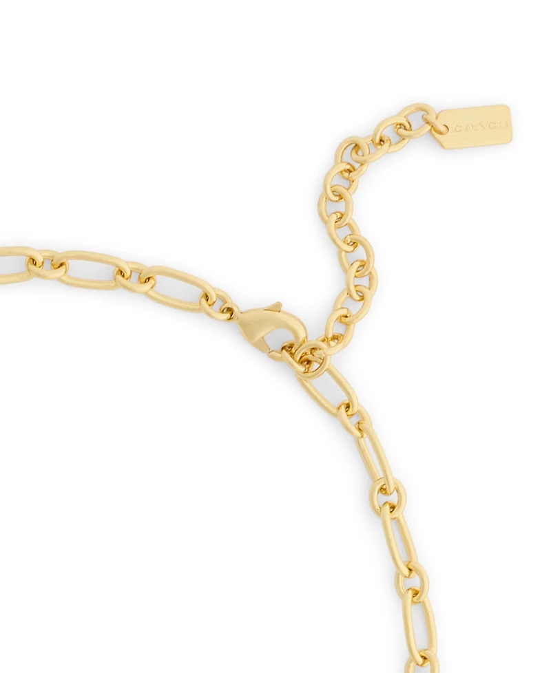 Coach Faux Stone Signature Cherry Charm Bib Necklace