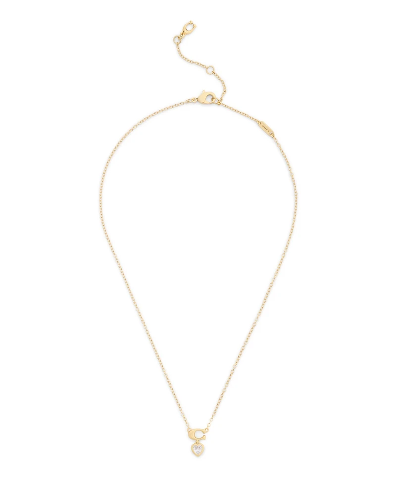 Coach Cubic Zirconia Signature C Heart Boxed Jewelry Set