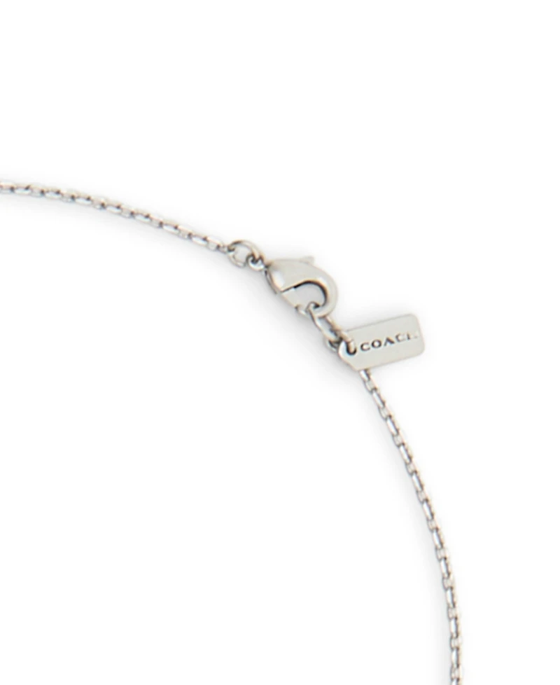Coach Antique Silver Runway Envelope Pendant Necklace