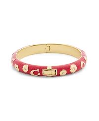 Coach Faux Stone Signature C Floral Chubby Bangle Bracelet