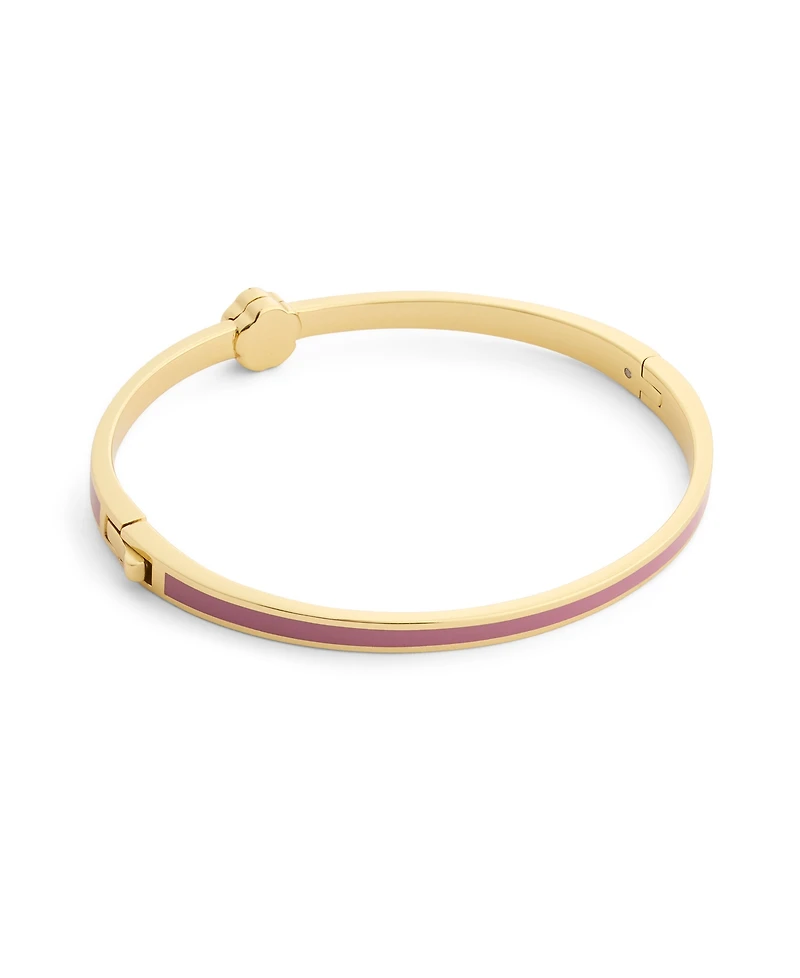 Coach Purple Signature Tea Rose Enamel Bangle Boxed Bracelet