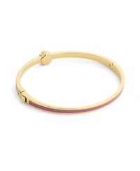 Coach Purple Signature Tea Rose Enamel Bangle Boxed Bracelet