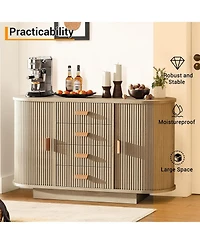 gaomon Fluted Sideboard Buffet Cabinet with Storage, 47in Large Wood Kitchen Storage Cabinet Coffee Bar Console Table