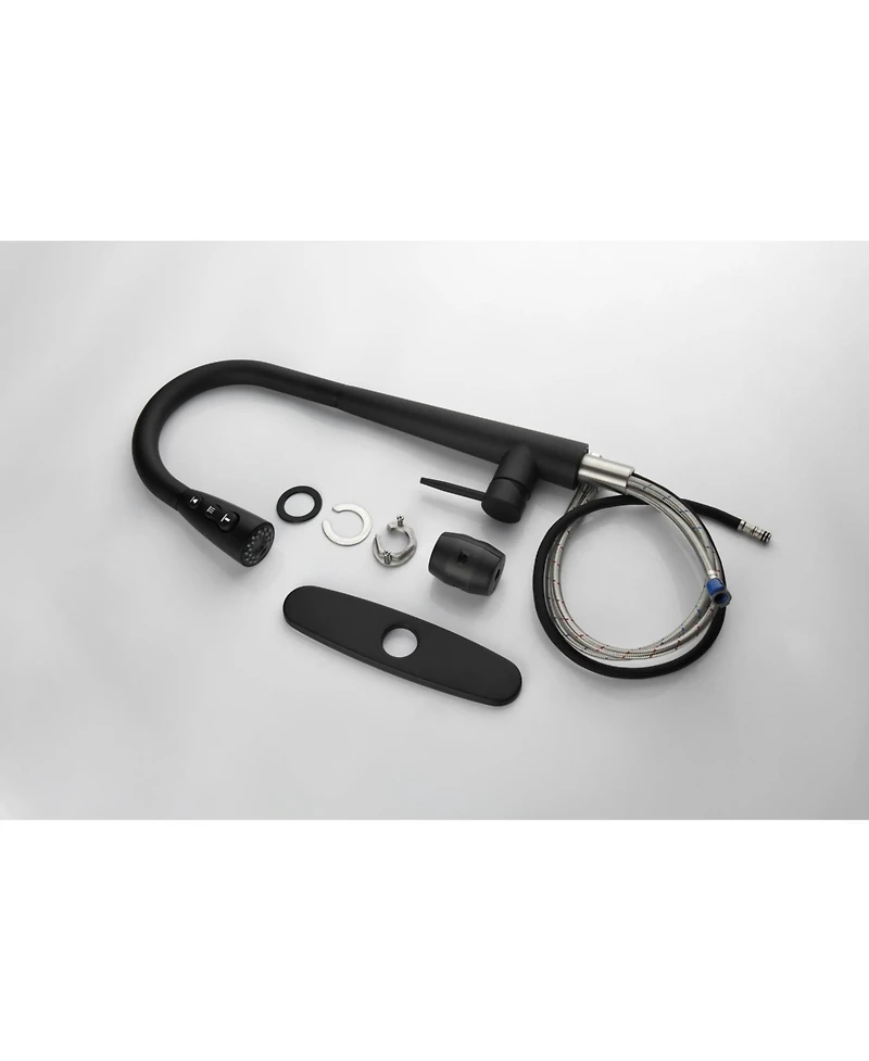 Rainsken Kitchen Faucet with Pull Down Sprayer, High Arc 360° Swivel Brushed Nickel, 3-Mode Spray Head