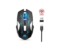 Risokeys 2.4G Wireless Rechargeable Gaming Mouse, 3 Adjustable Dpi (1000/1600/2400)