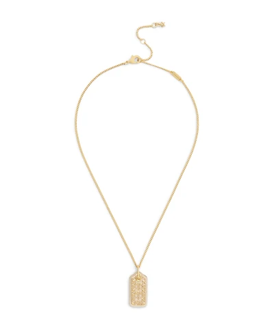 Coach Gold Plated Hangtag Pendant Necklace