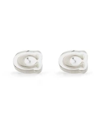 Coach Rhodium Signature C Lucite Stud Earrings