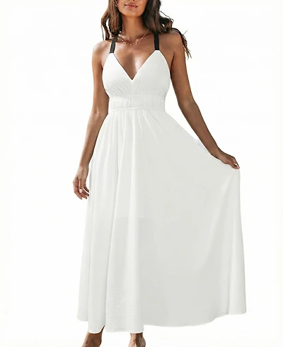 Cupshe Women's Glow Figure White Maxi Beach Dress