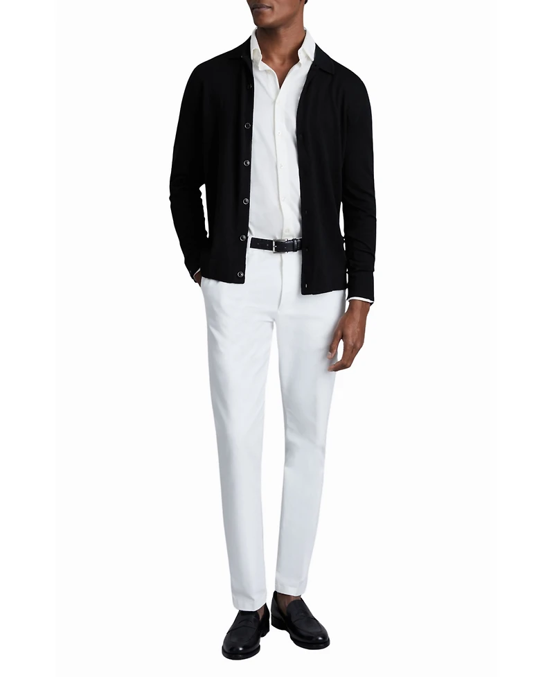 Reiss Men's Merino Wool Button-Through Cardigan
