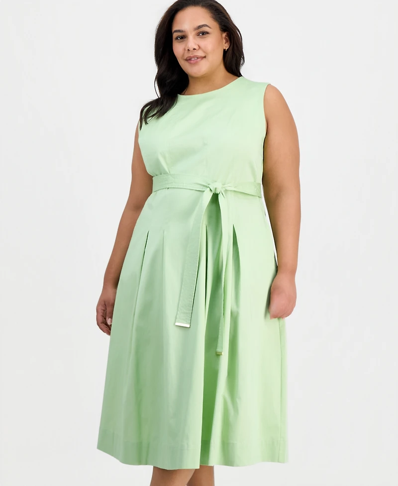 Anne Klein Plus Belted Midi Dress