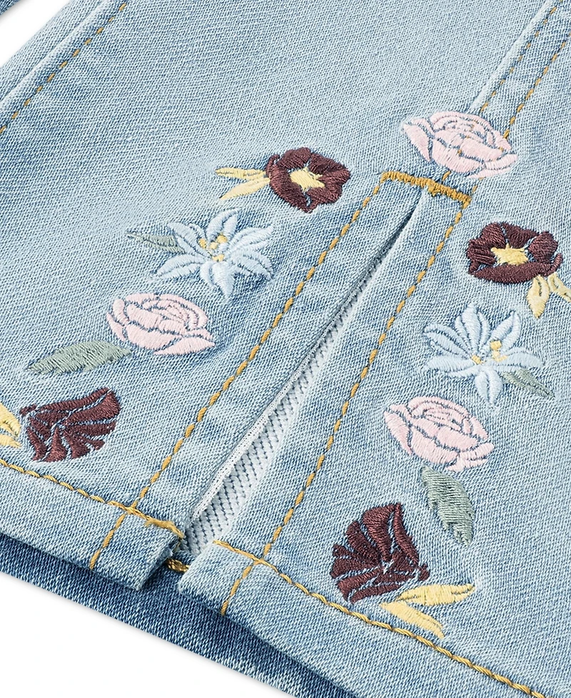 Levi's Girls' Toddler 2T-4T Dobby Pull-On Wide Leg Jeans