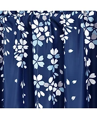 Lush Decor Weeping Flower Room Darkening Valance Curtain Header Navy - Valances for Windows - Floral Kitchen Curtains