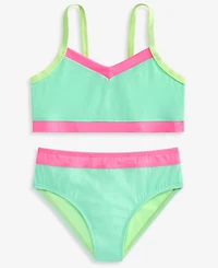 Breaking Waves Girls' 7-16 Colorblocked Swimsuit, 2-Piece Set
