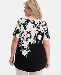 Jm Collection Plus Alice Orchid T-Shirt, Macy's Exclusive