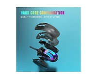 Risokeys Transparent Wired Gaming Mouse, 12800 Dpi Adjustable, Rgb Backlight, Ergonomic Lightweight Mouse for Gamers & Office Workers