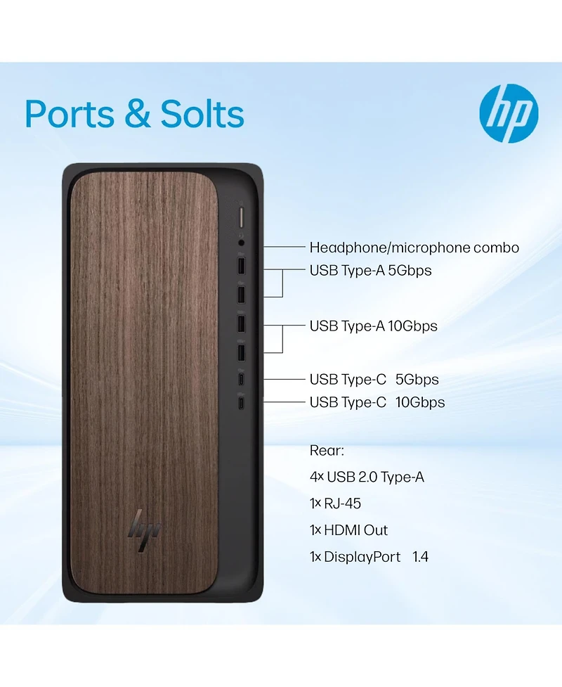 Hp OmniDesk Premium Tower Desktop Intel Core Ultra 8GB Ram Intel Graphics 512GB Ssd Storage Windows 11 Home